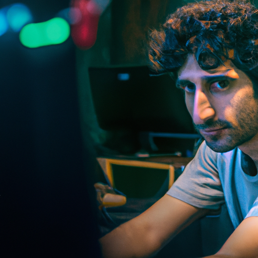 A photo of the Israeli tech entrepreneur in his early days as a software engineer, with a look of determination on his face.